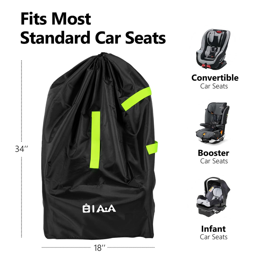 elaia car seat travel bag with shoulder straps enables hands-free airport navigation
