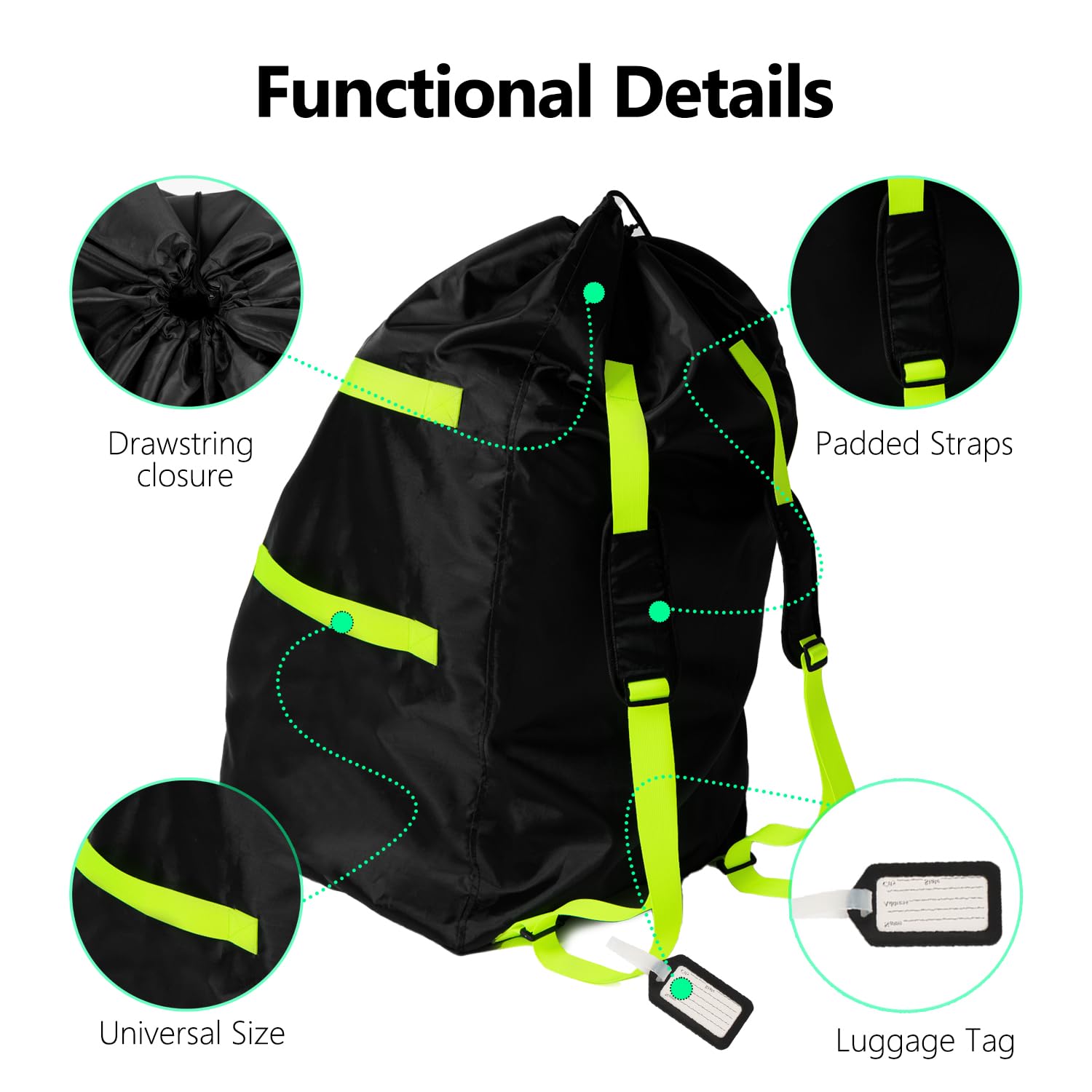 elaia car seat travel bag spacious design fits most car seats and essentials