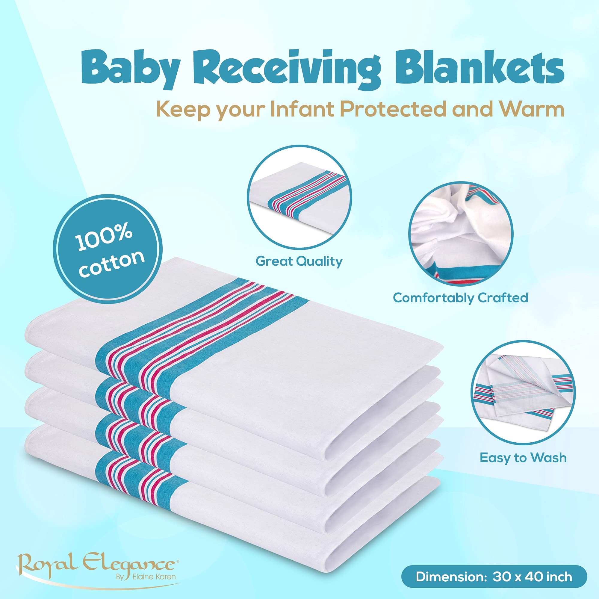 Elaine Karen flannel blanket swaddling close-up shows soft warmth for newborns