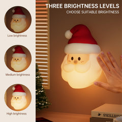 ELAMAS Santa night light rechargeable battery enables wireless use