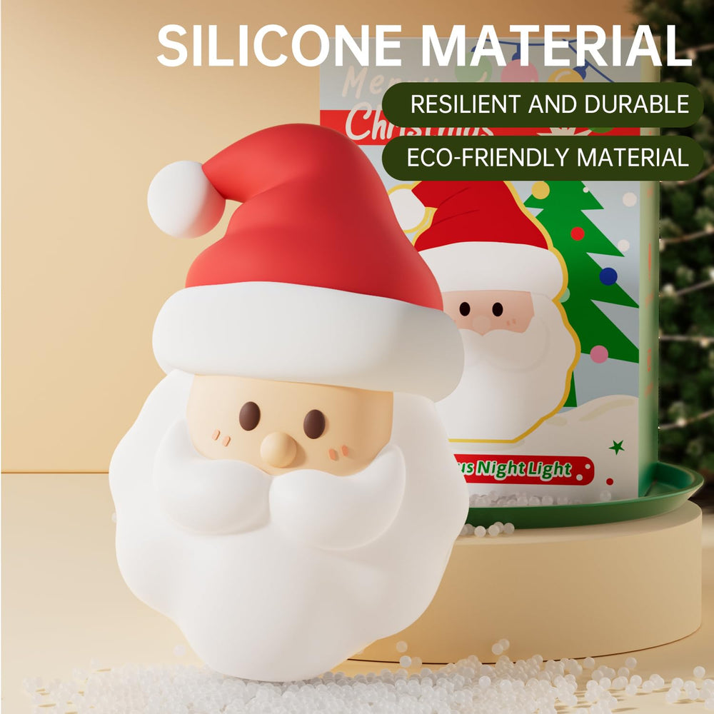 ELAMAS Santa night light silicone shade is washable and kid-safe