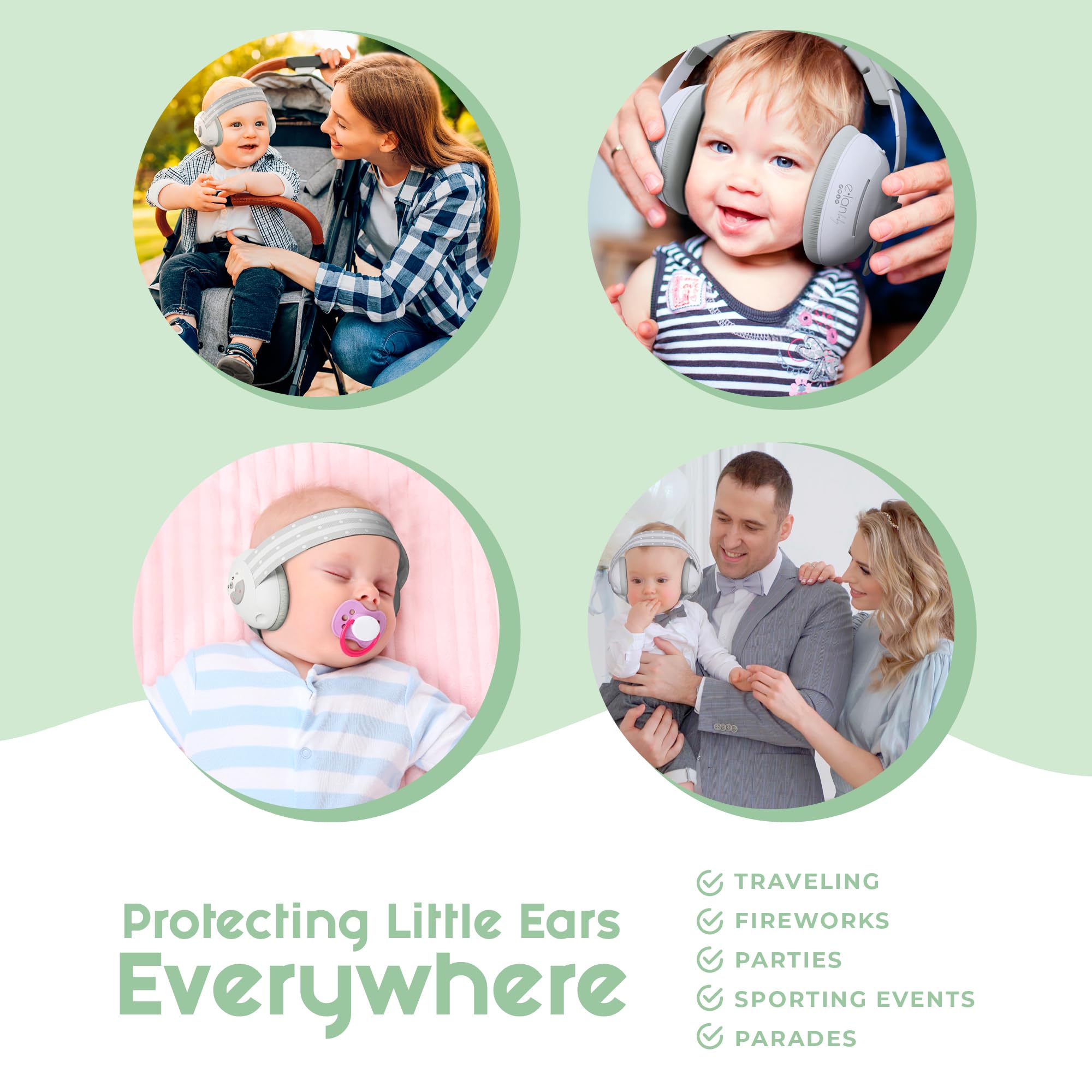 Elan Baby ear muffs grow with baby from newborn to toddler