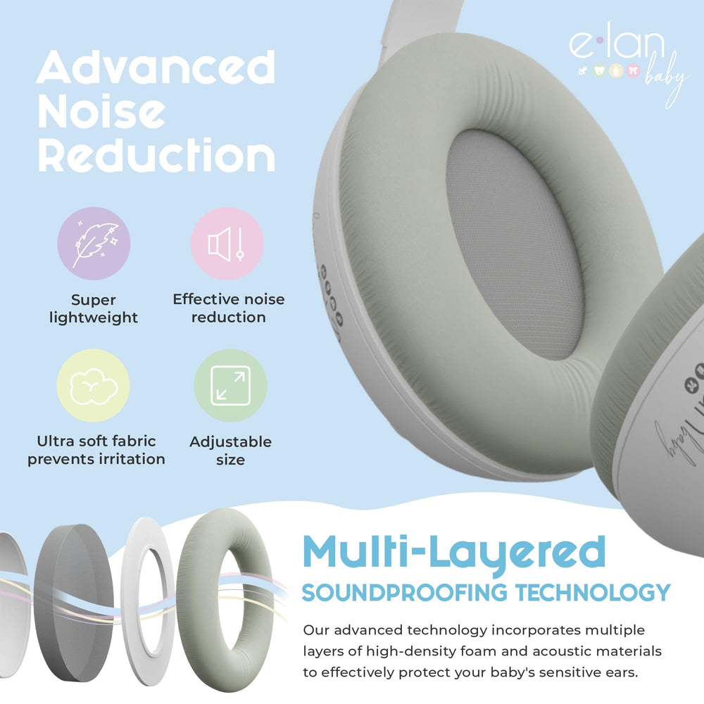 Elan Baby noise-canceling headphones with extra padding for comfort