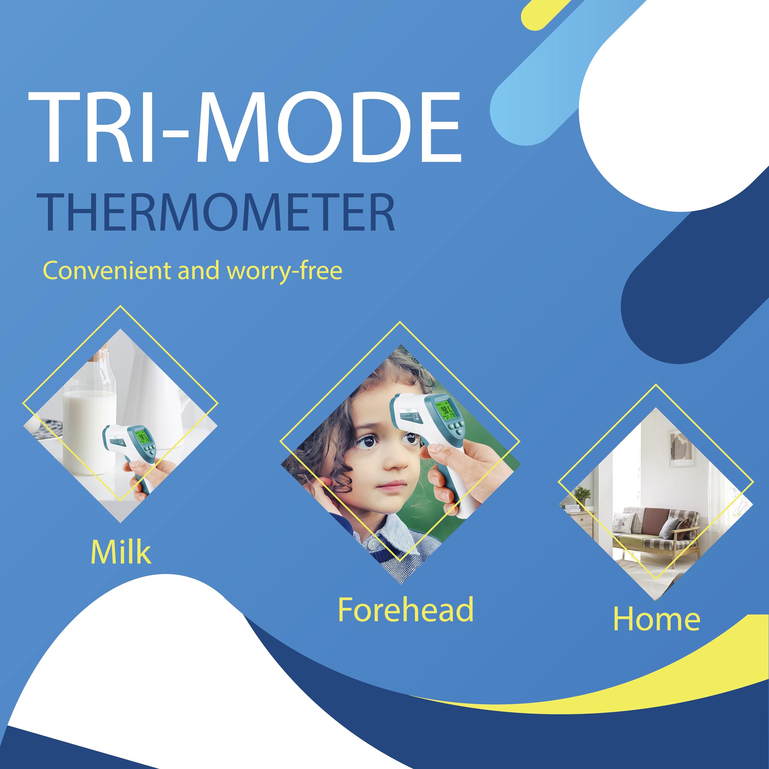 Elate Forehead Thermometer in use on a newborn for safe temperature checks.