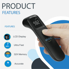 Elate thermometer one-second read highlights rapid, touchless temperature checks for busy households