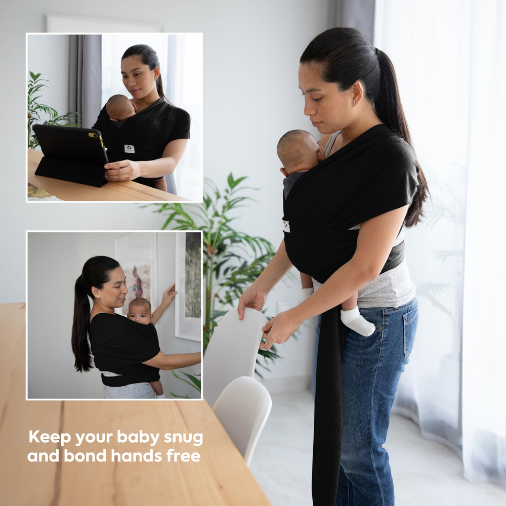 ELDOMA Black Baby Wrap Carrier machine-washable and dryer-safe for busy families.