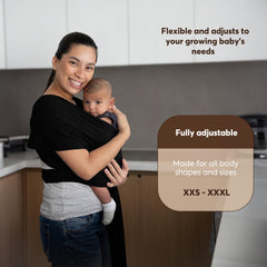 ELDOMA Black Baby Wrap Carrier newborn-baby snug fit supports cozy bonding.