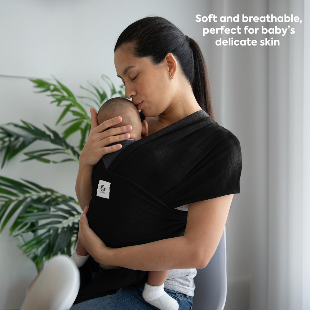 ELDOMA Black Baby Wrap Carrier newborn-to-toddler range grows with your child.