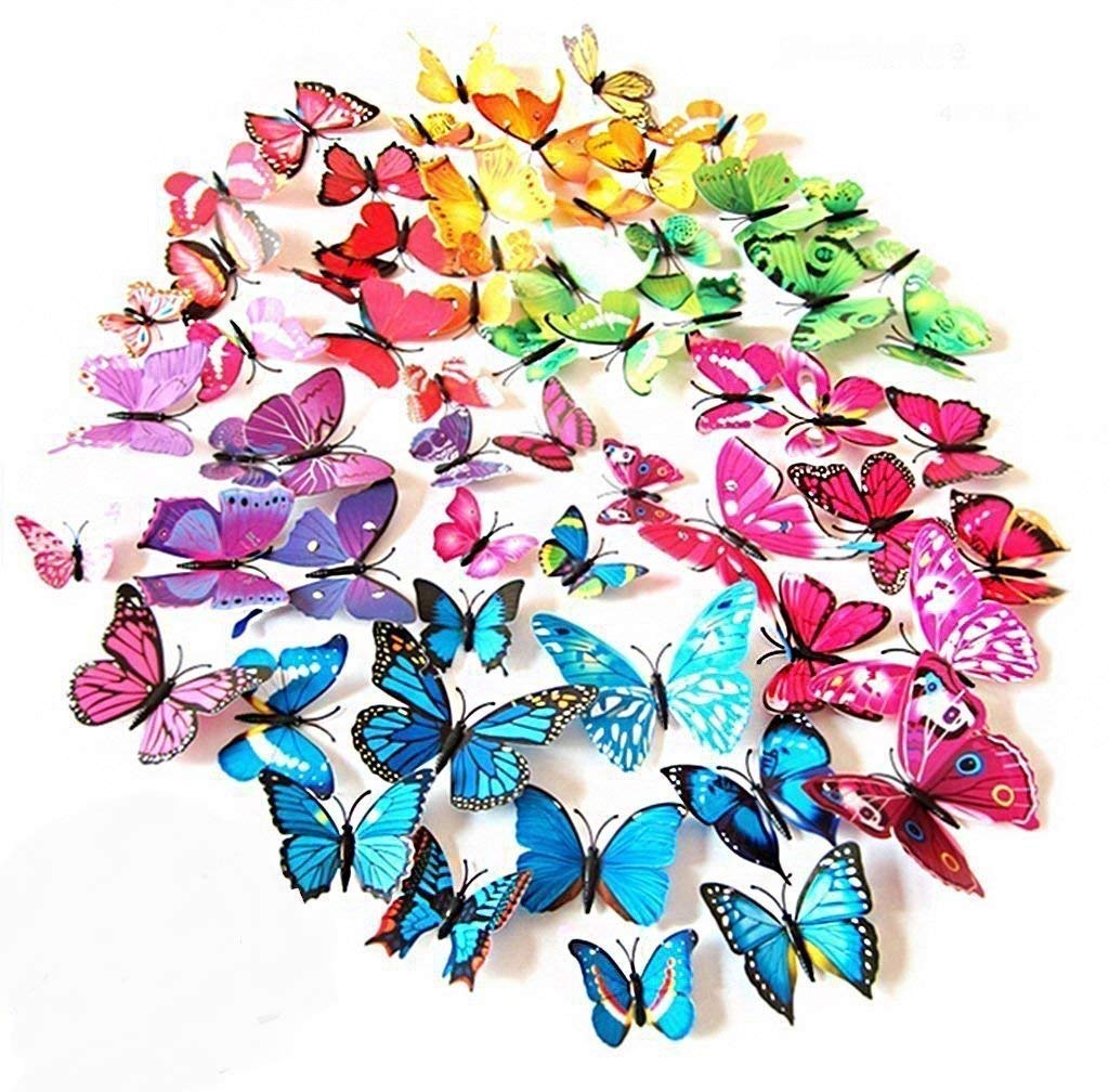ElecMotive large butterfly wall decal 11x9.5 cm adds bold color accents
