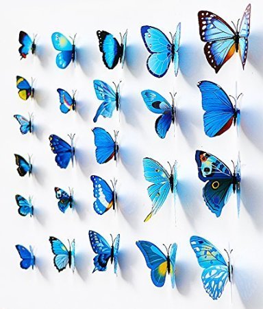 ElecMotive small butterfly wall decal 6x4.5 cm for delicate details