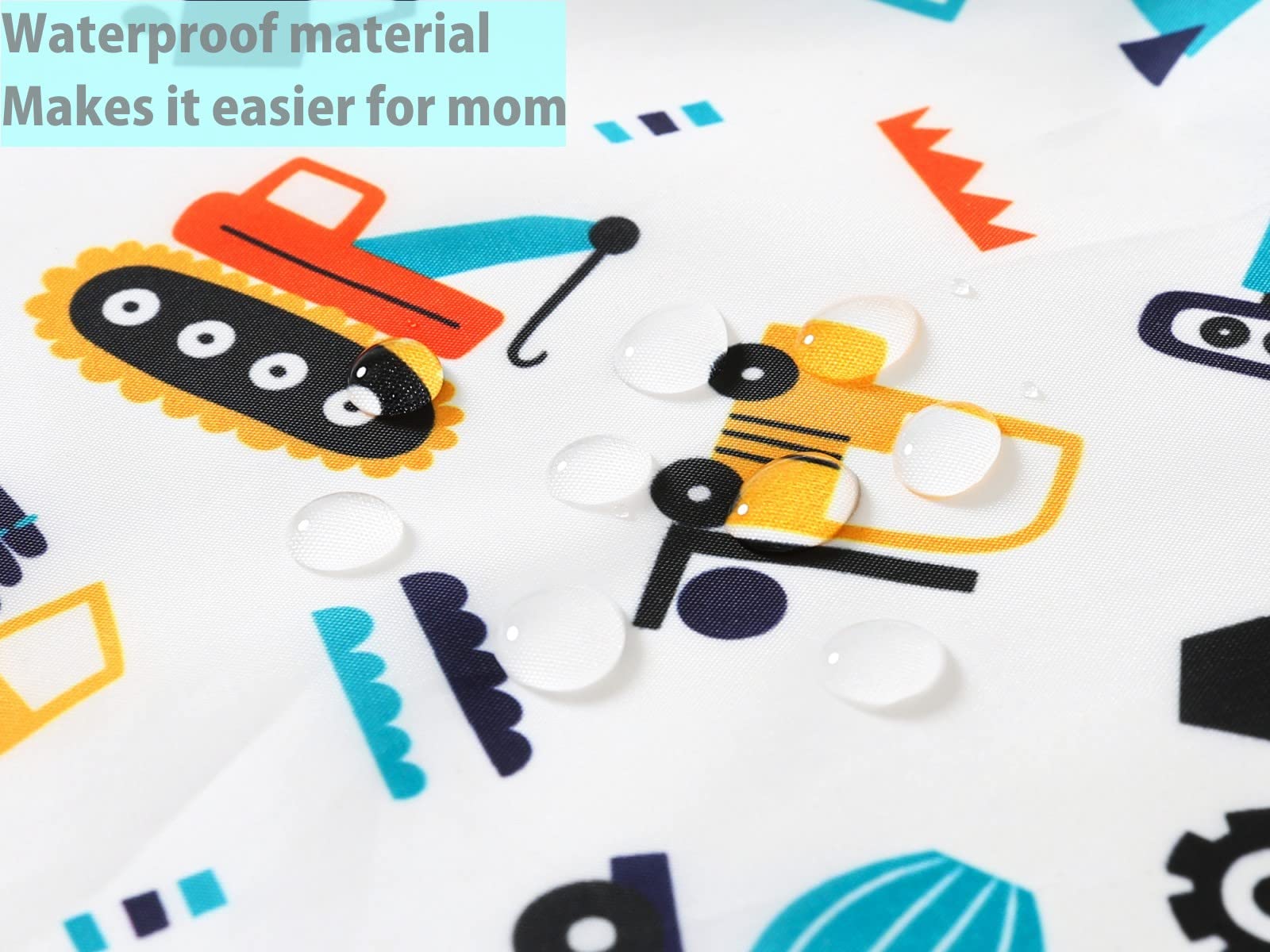 ElecMotive five-pack cartoon-pattern bibs offer cheerful dining options.
