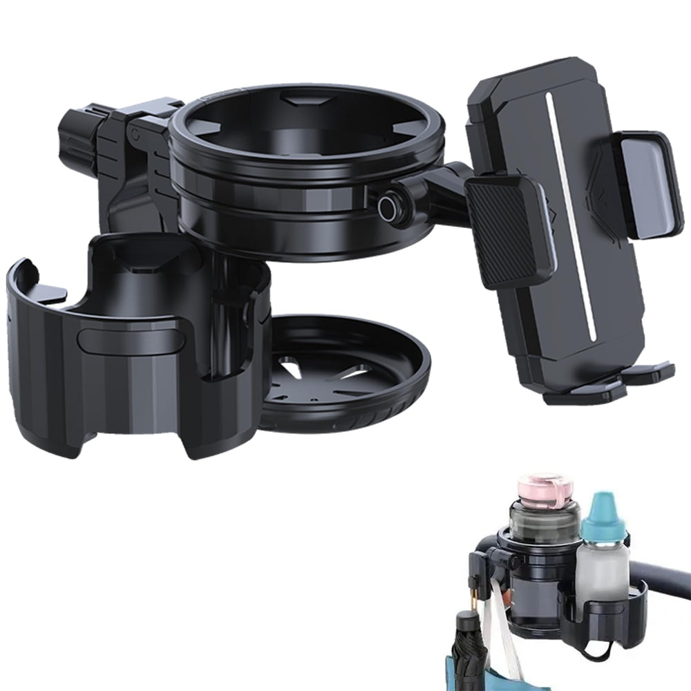 Elecphbo 4-in-1 single cup mode keeps beverages secure on a stroller.
