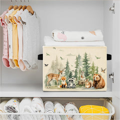 Elefeltclave Animal Forest storage bin filled with toys in a playroom for quick cleanup.