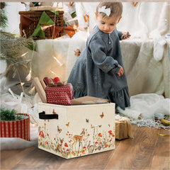Elefeltclave collapsible-storage-bin folds flat for compact storage when not in use.