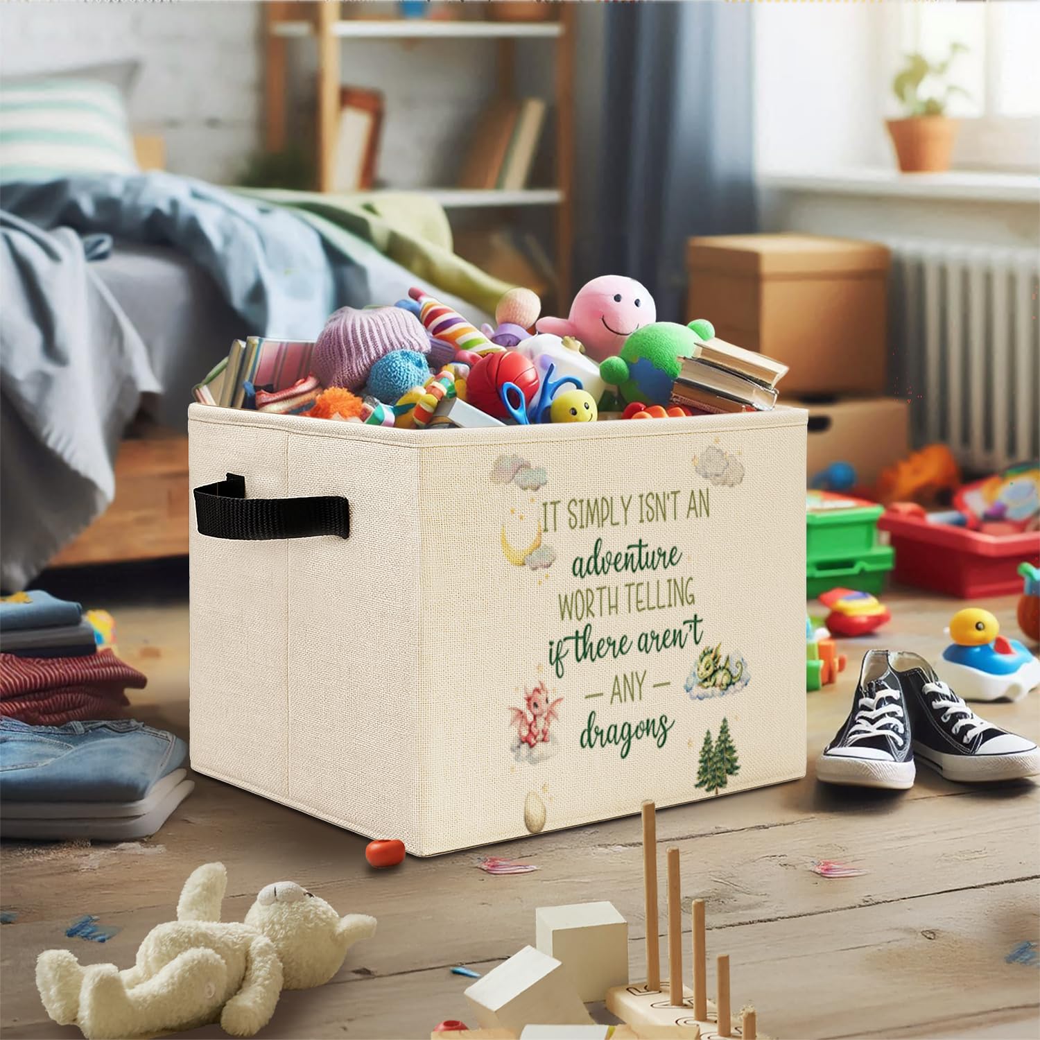 Elefeltclave Dragon Nursery Storage Bin bedroom organization for clothes and toys.
