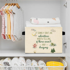 Elefeltclave Dragon Nursery Storage Bin folded flat for compact travel storage.