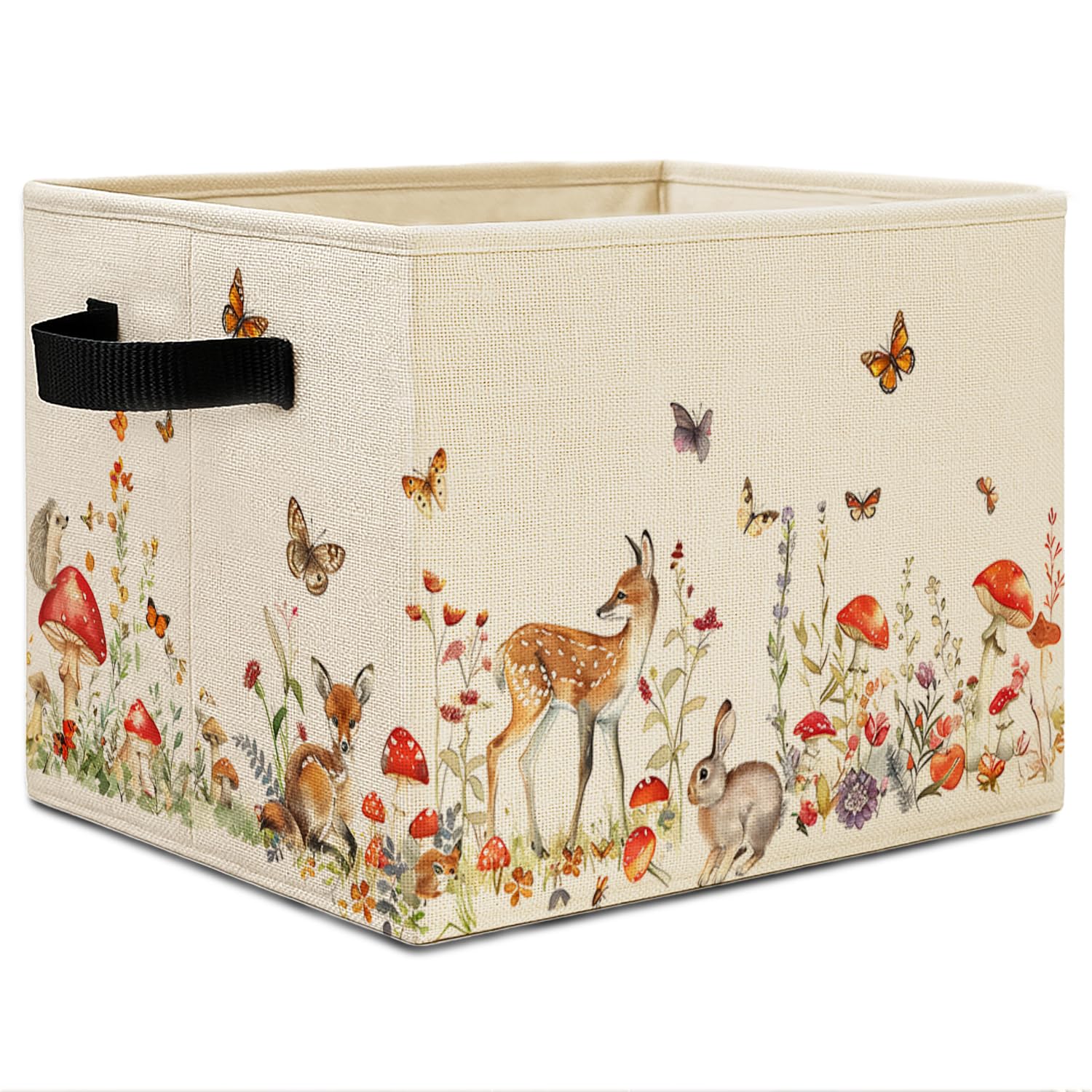 Elefeltclave forest-animal-nursery-bin keeps toys organized with playful forest imagery.