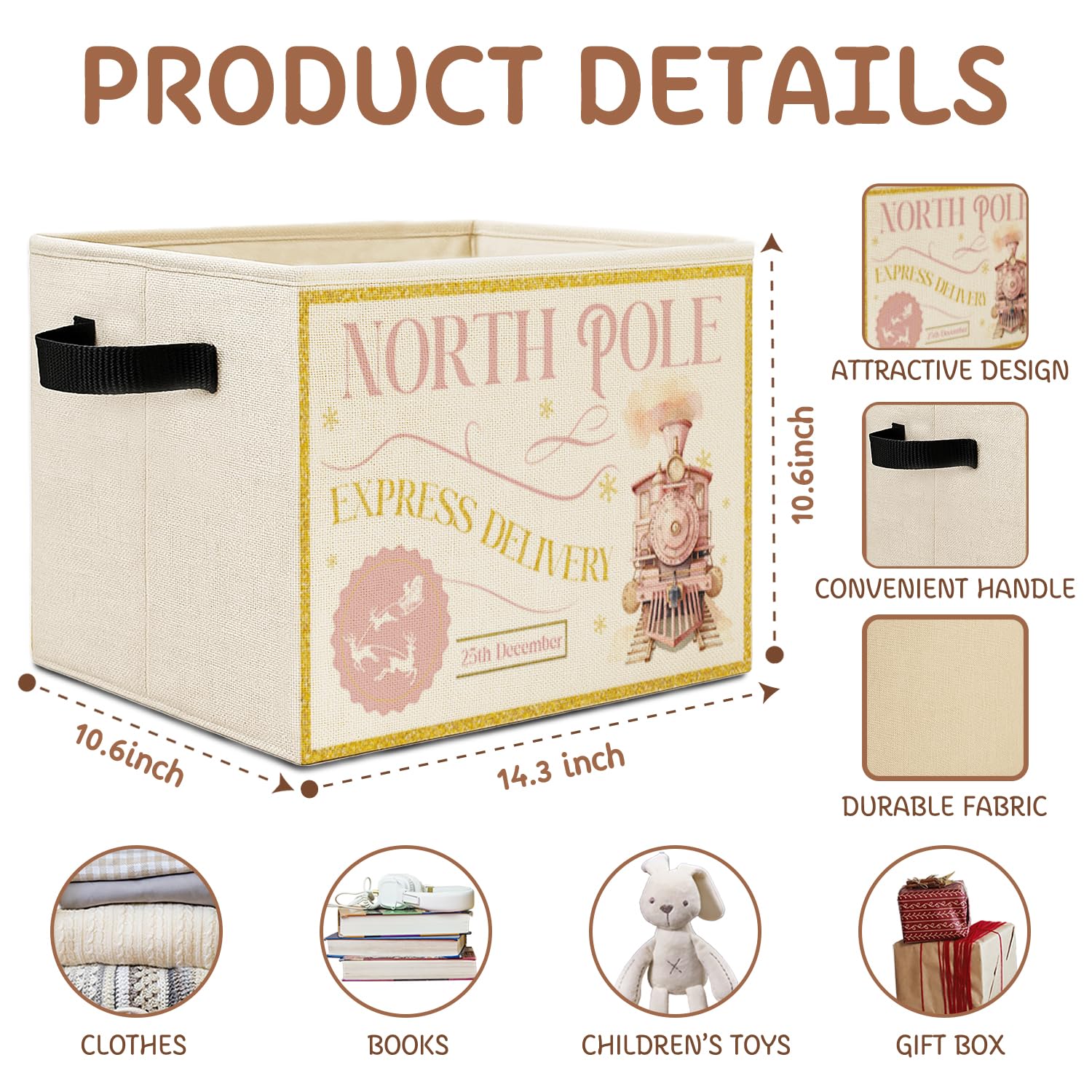 Elefeltclave North Pole Express pink bin presented as a gift-friendly storage solution