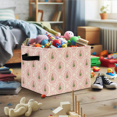 Elefeltclave Pink Bow bin open interior shows space for essentials.