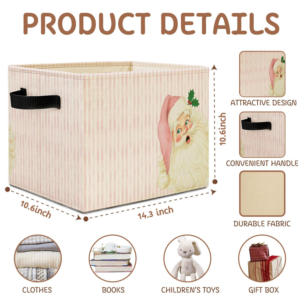 Elefeltclave Pink Santa storage bin travels compactly for moving and trips.
