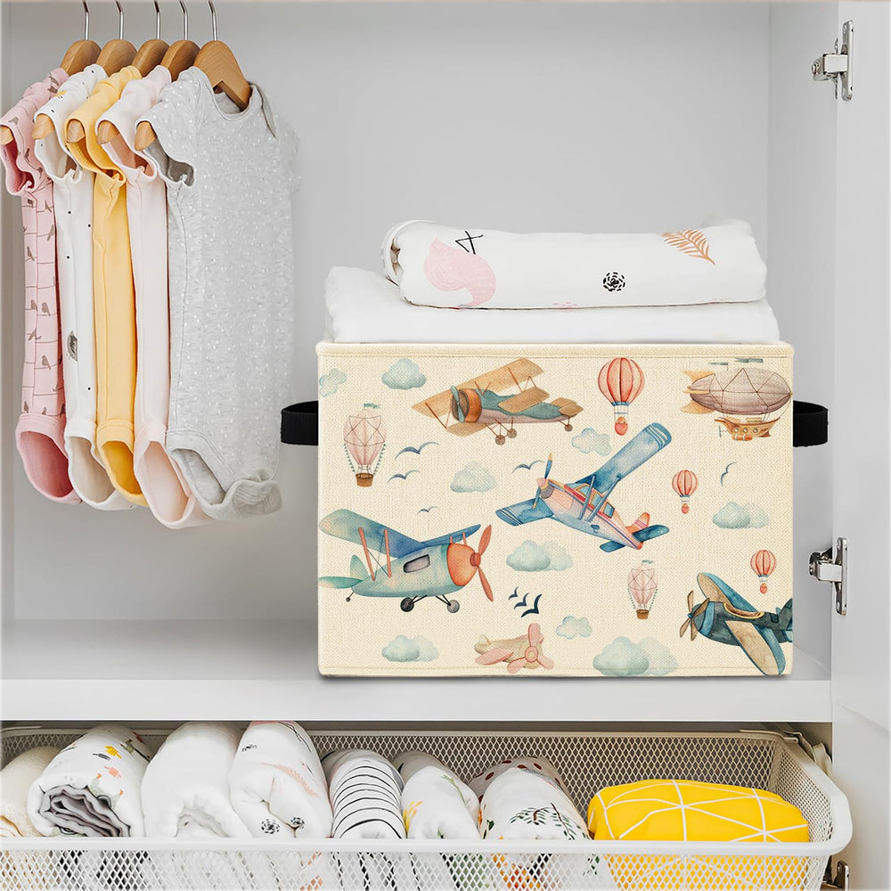 Elefeltclave storage bin in a bedroom for easy toy and clothes storage.