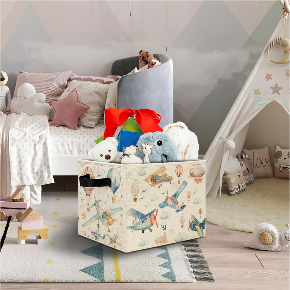 Elefeltclave storage bin closeup highlights cotton-linen texture and sturdy construction.