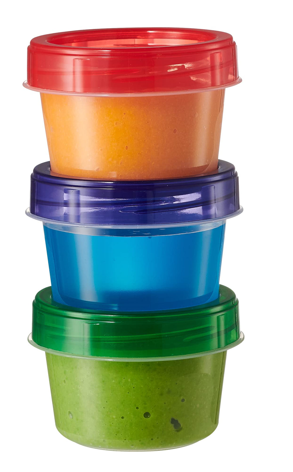 Elegant Disposables baby food container with red lid for color-coded meals and easy tracking.