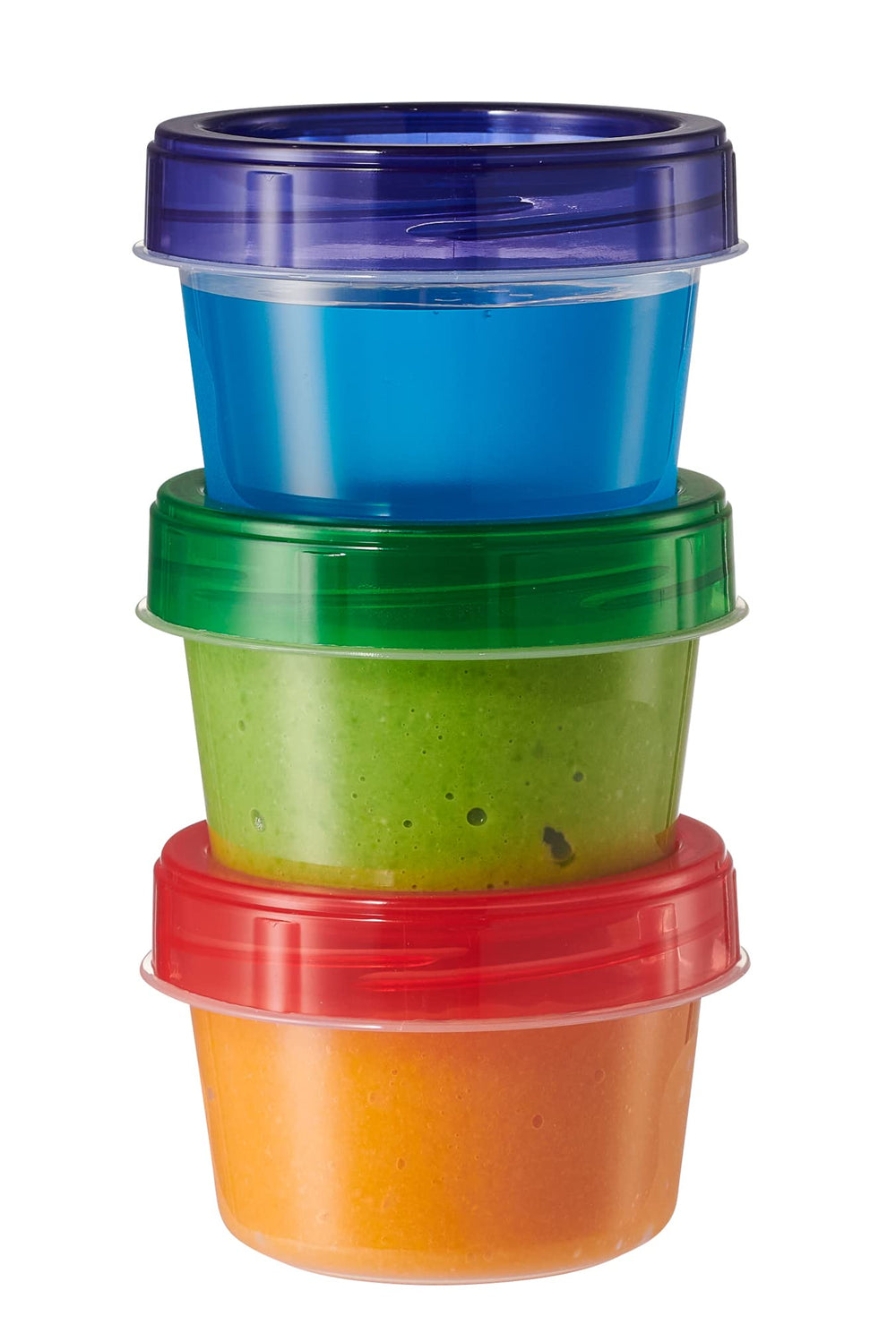 Elegant Disposables freezer-safe jars preserve purees for future meals.