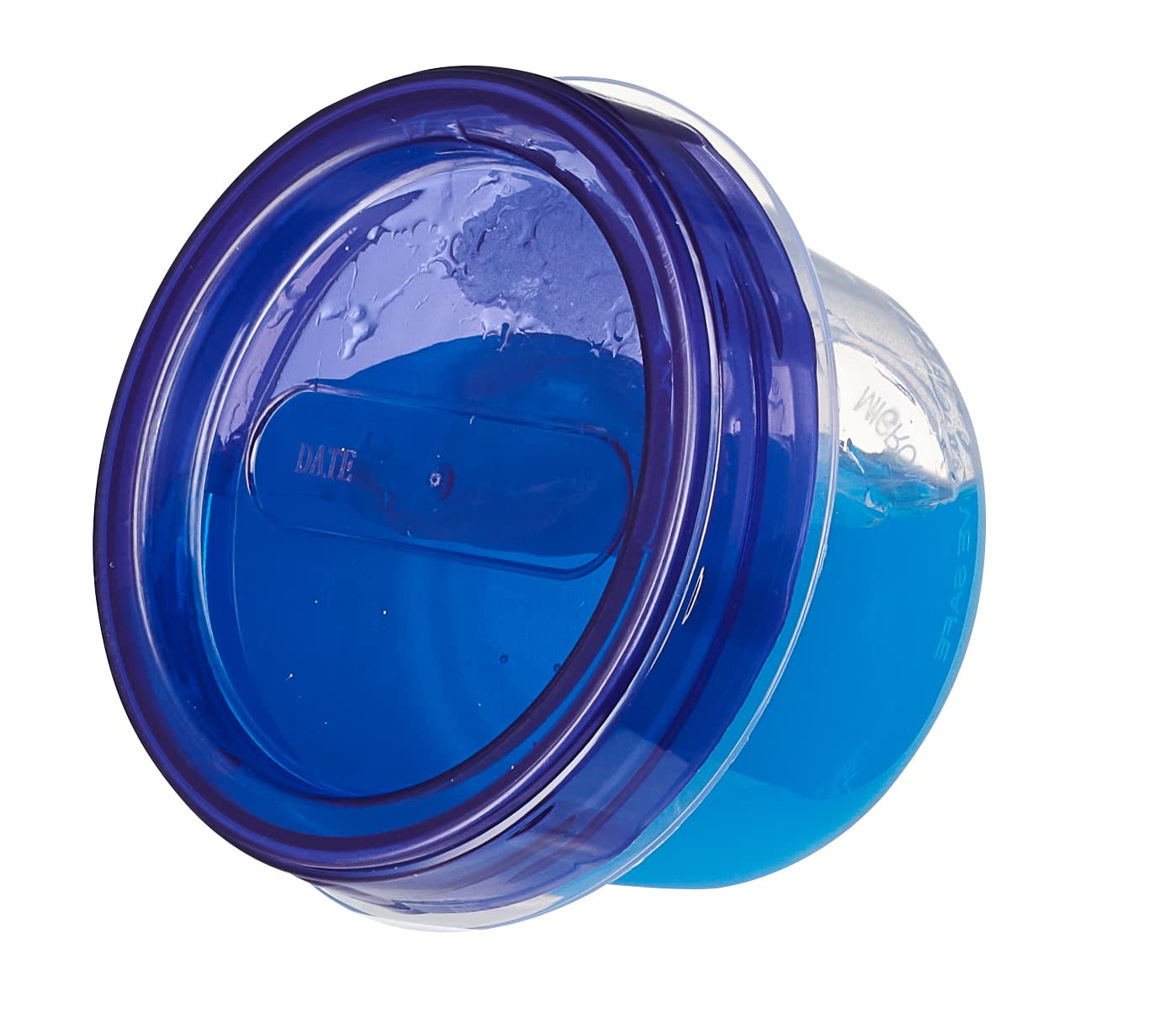 Elegant Disposables stackable jars save fridge and freezer space for easy storage.