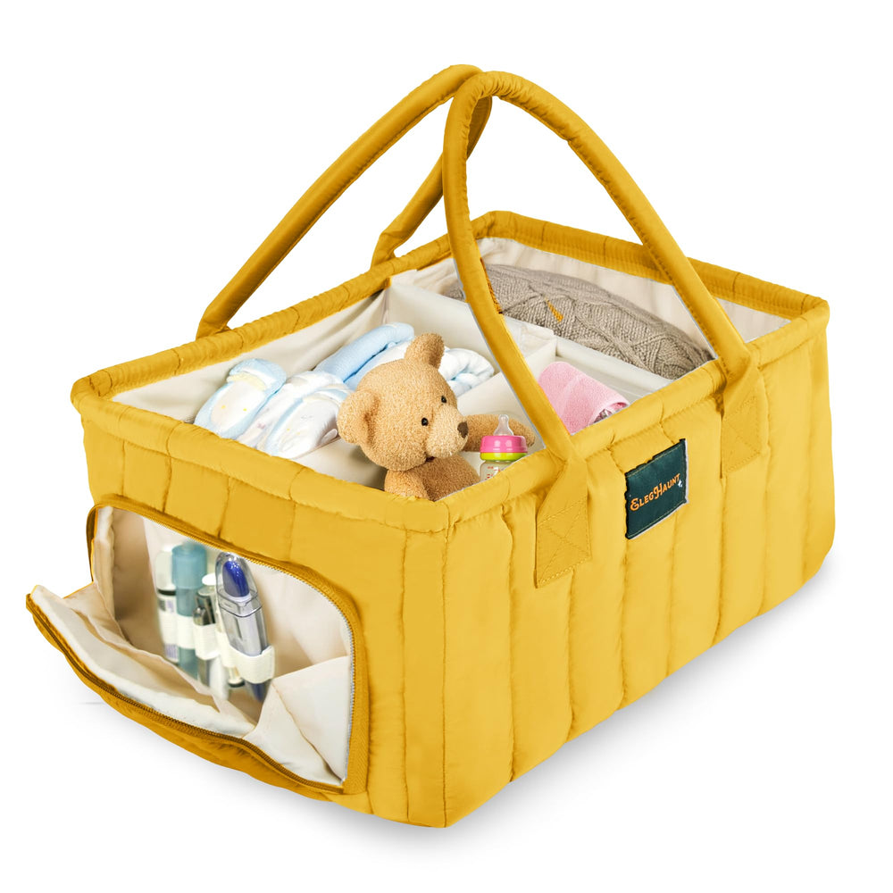 Eleghaunt diaper caddy top view emphasizes stability and quick item access