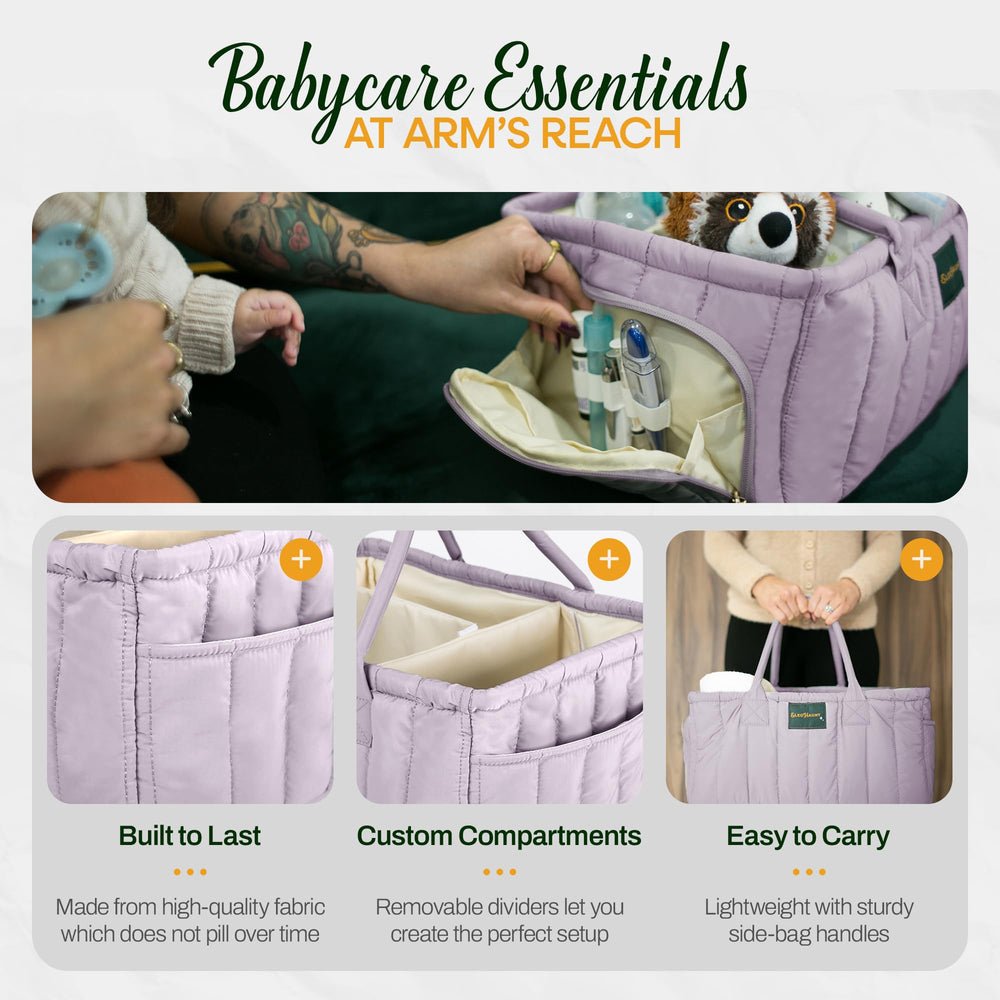 Eleghaunt diaper caddy removable inserts convert to toy bin or nursery basket