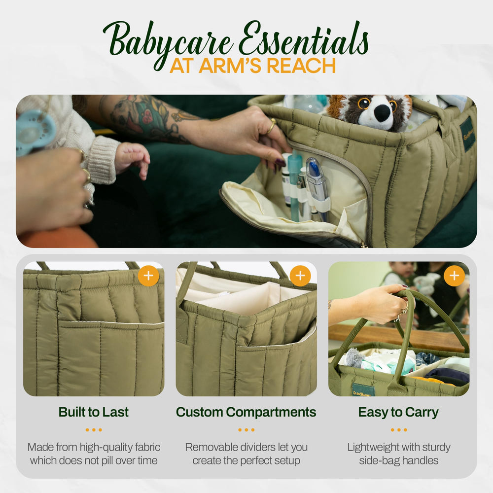 Eleghaunt large diaper caddy travel-friendly design supports busy family routines.