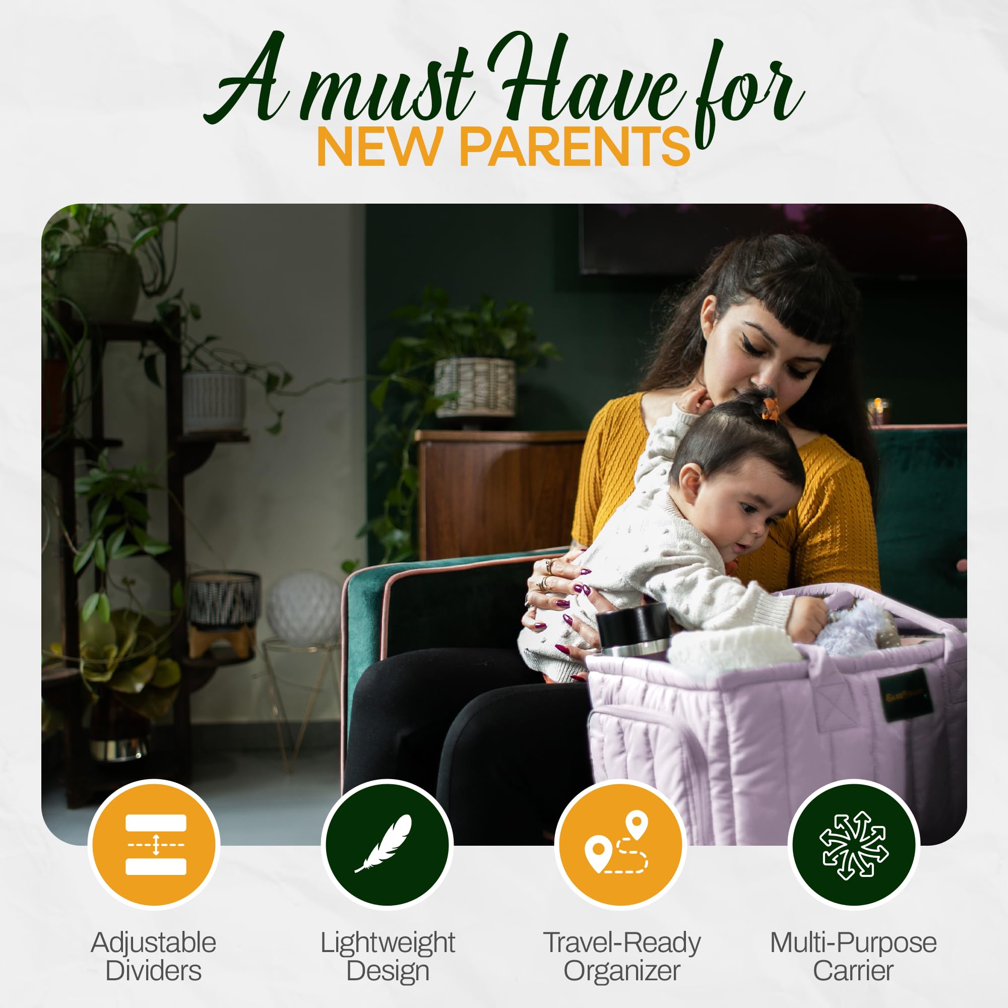 Eleghaunt diaper caddy zippered compartment keeps small items secure during busy days