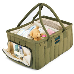 Eleghaunt large diaper caddy organizer with handle front view for easy reach.
