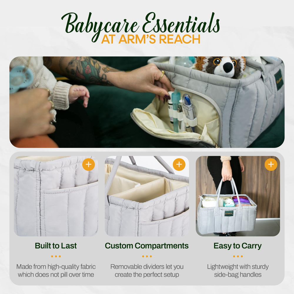 Eleghaunt portable baby storage basket is lightweight for room-to-room travel.
