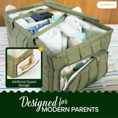 Eleghaunt removable inserts show adaptable storage for toys or extra supplies.