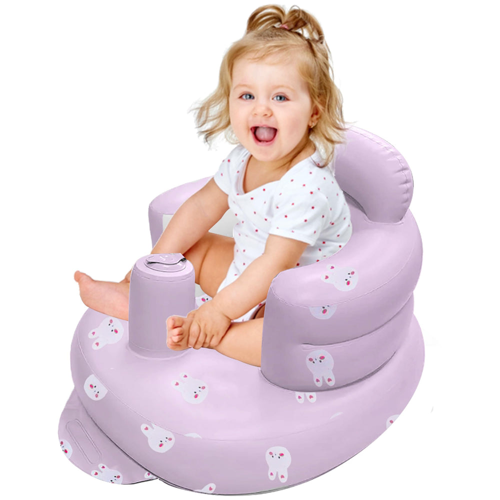 Elemensis inflatable rabbit seat built-in air pump shows quick inflation feature