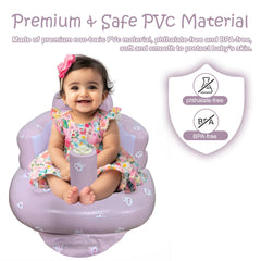 Elemensis inflatable rabbit seat side view demonstrates wide, stable base for balance