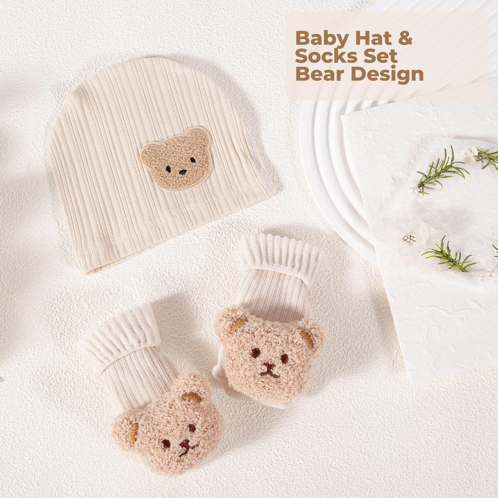 ELEMENU bear socks provide soft, stretchy comfort for tiny feet and photo moments
