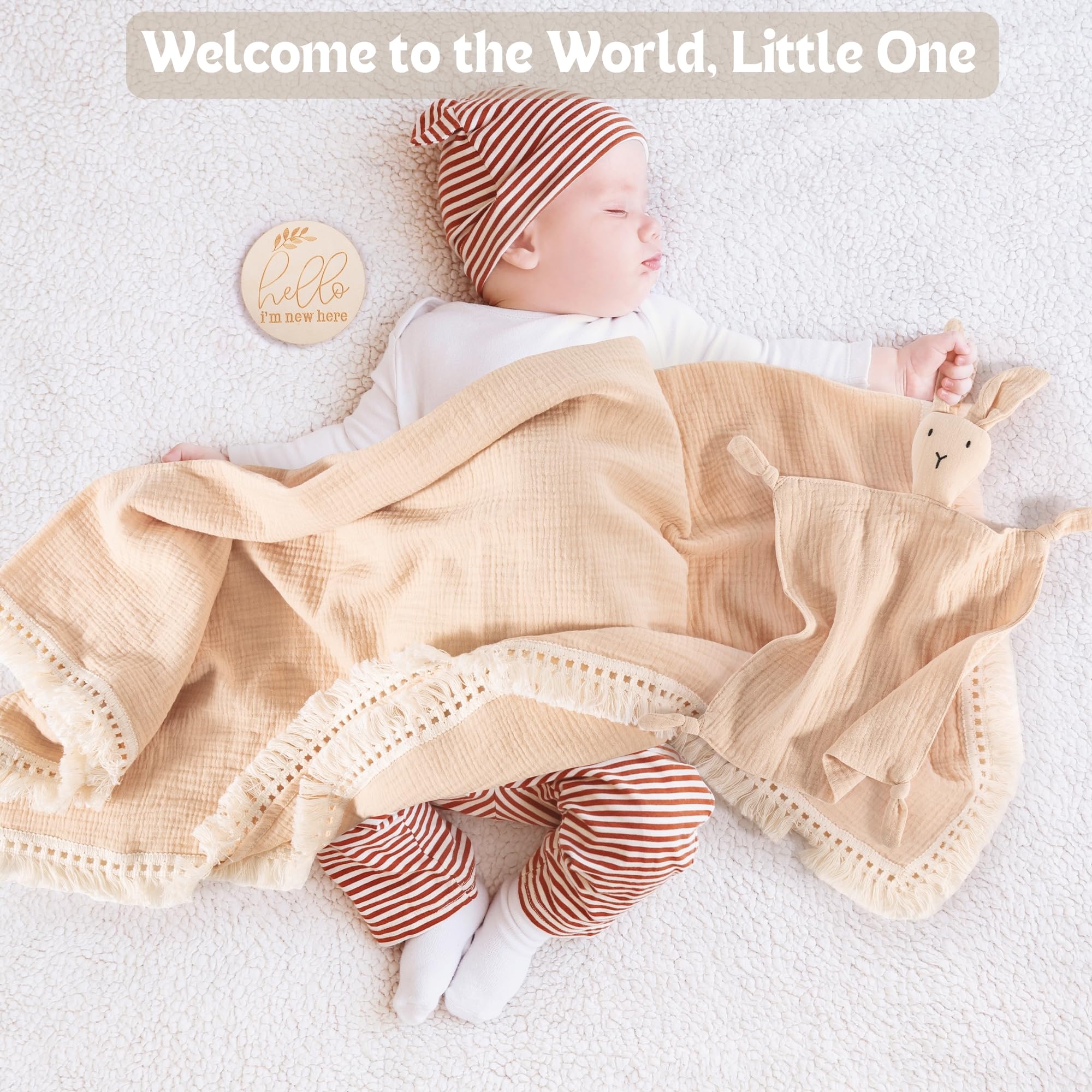 ELEMENU bunny lovey offers soothing security for newborns during cuddles