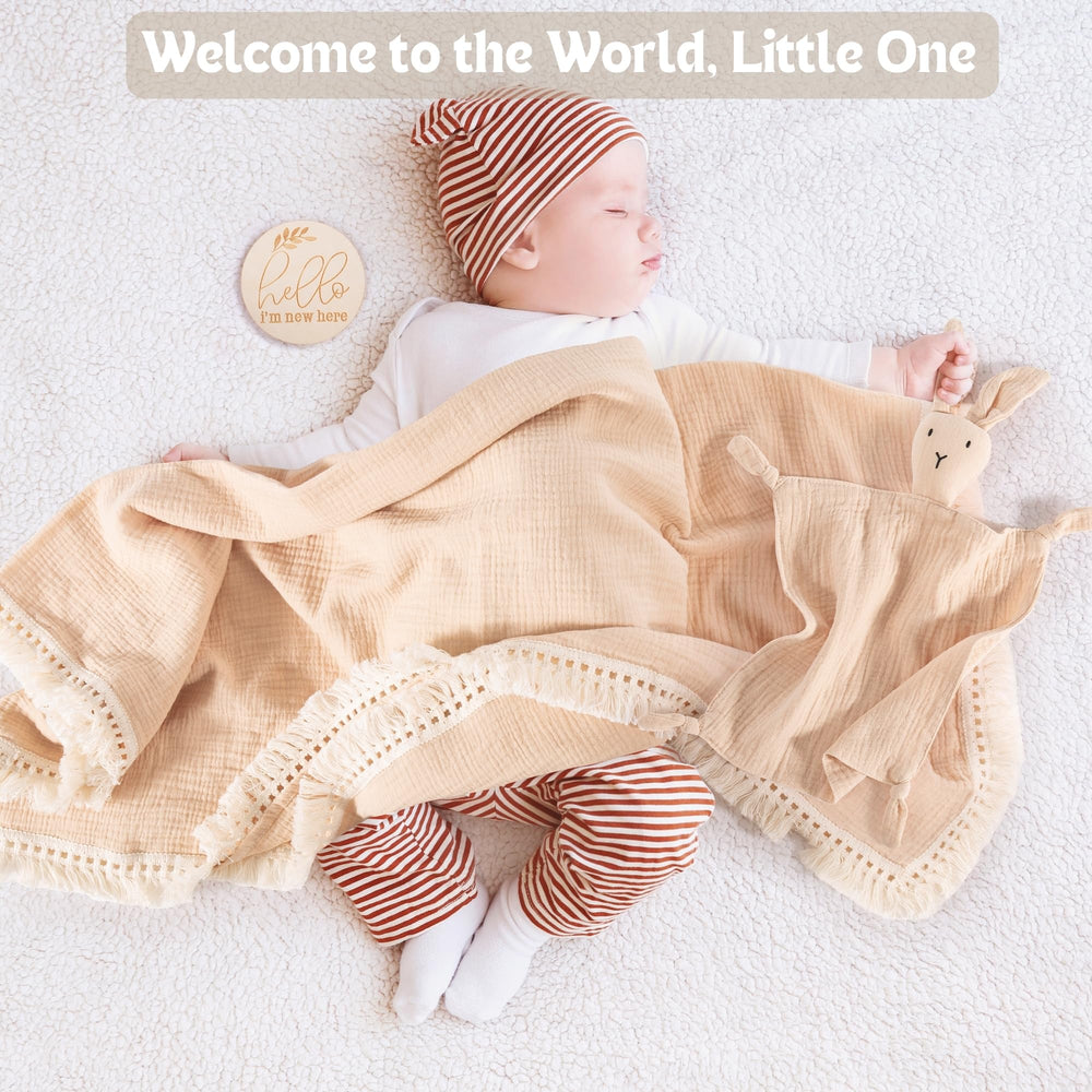 ELEMENU bunny lovey offers soothing security for newborns during cuddles