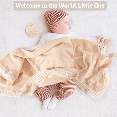 ELEMENU bunny lovey offers soothing security for newborns during cuddles