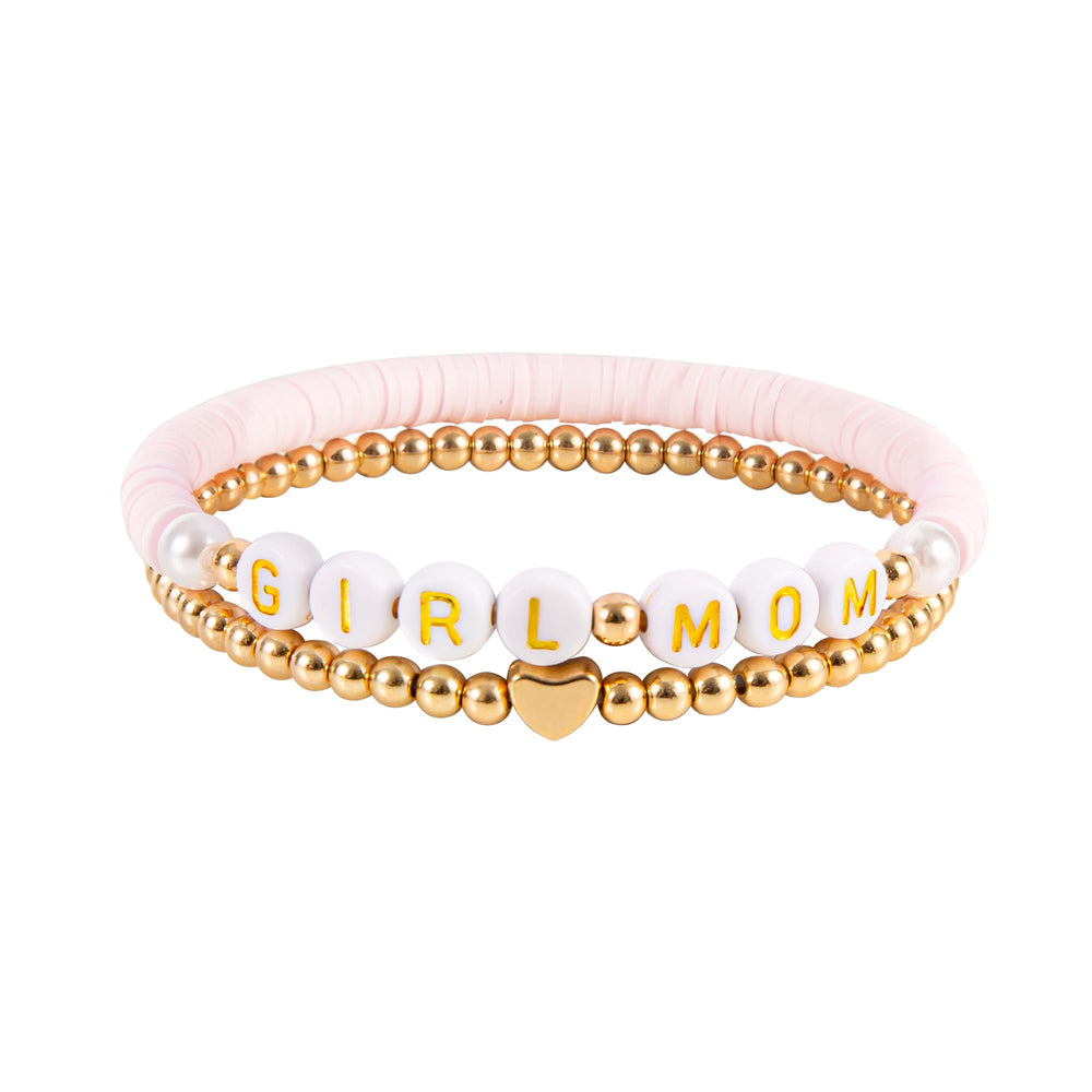 ELEMENU GIRL MOM clay bracelet set as a chic sentimental keepsake