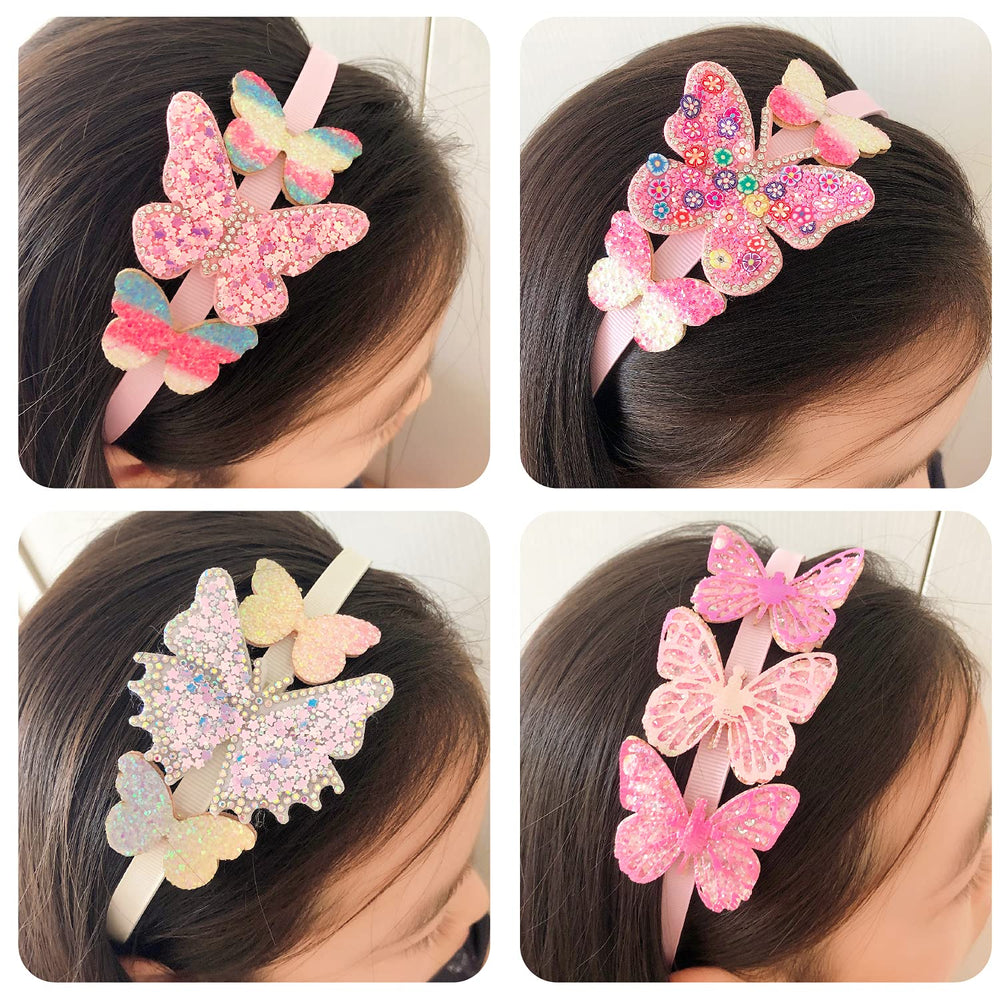 Elemirsa butterfly headbands 4pc set displayed ready for stylish outfits and photos.