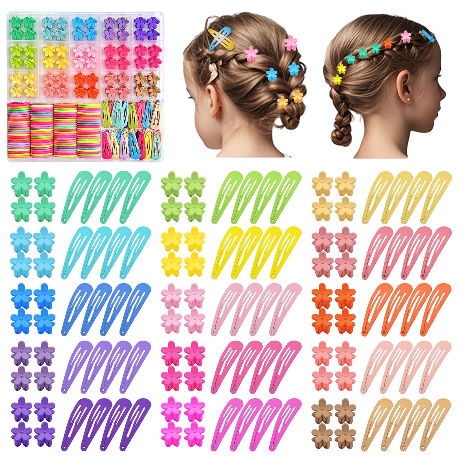 ELEMIRSA cute tiny snap metal clip closeup durable hold for toddler hair