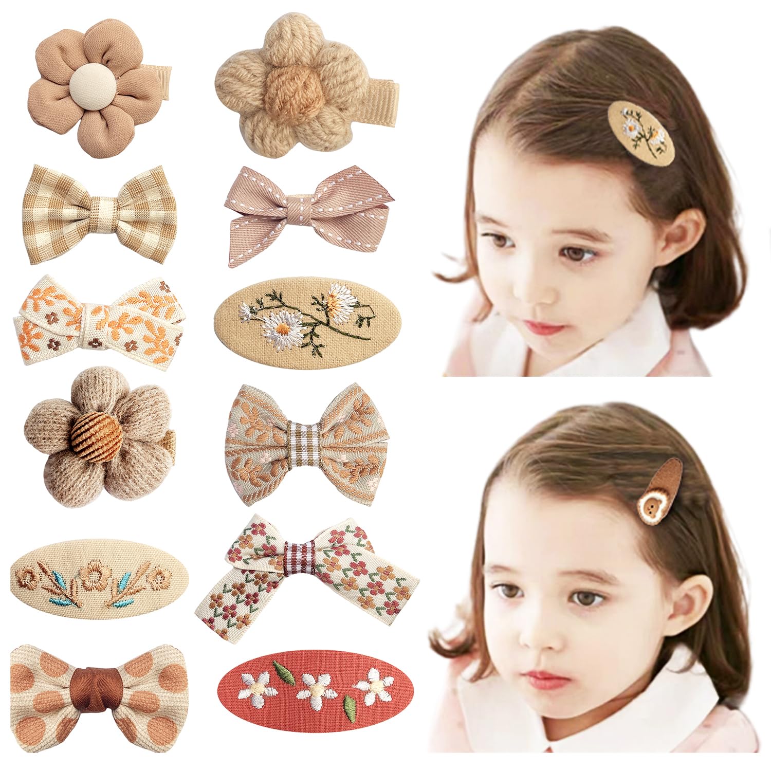 ELEMIRSA EleMirsa alligator clip brown fully lined keeps hair secure during play