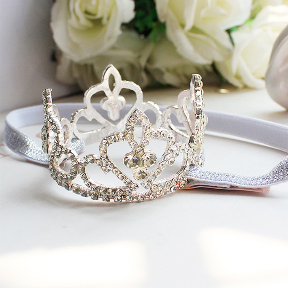 Elesa Miracle crown headband side view highlighting adjustable fit for most babies