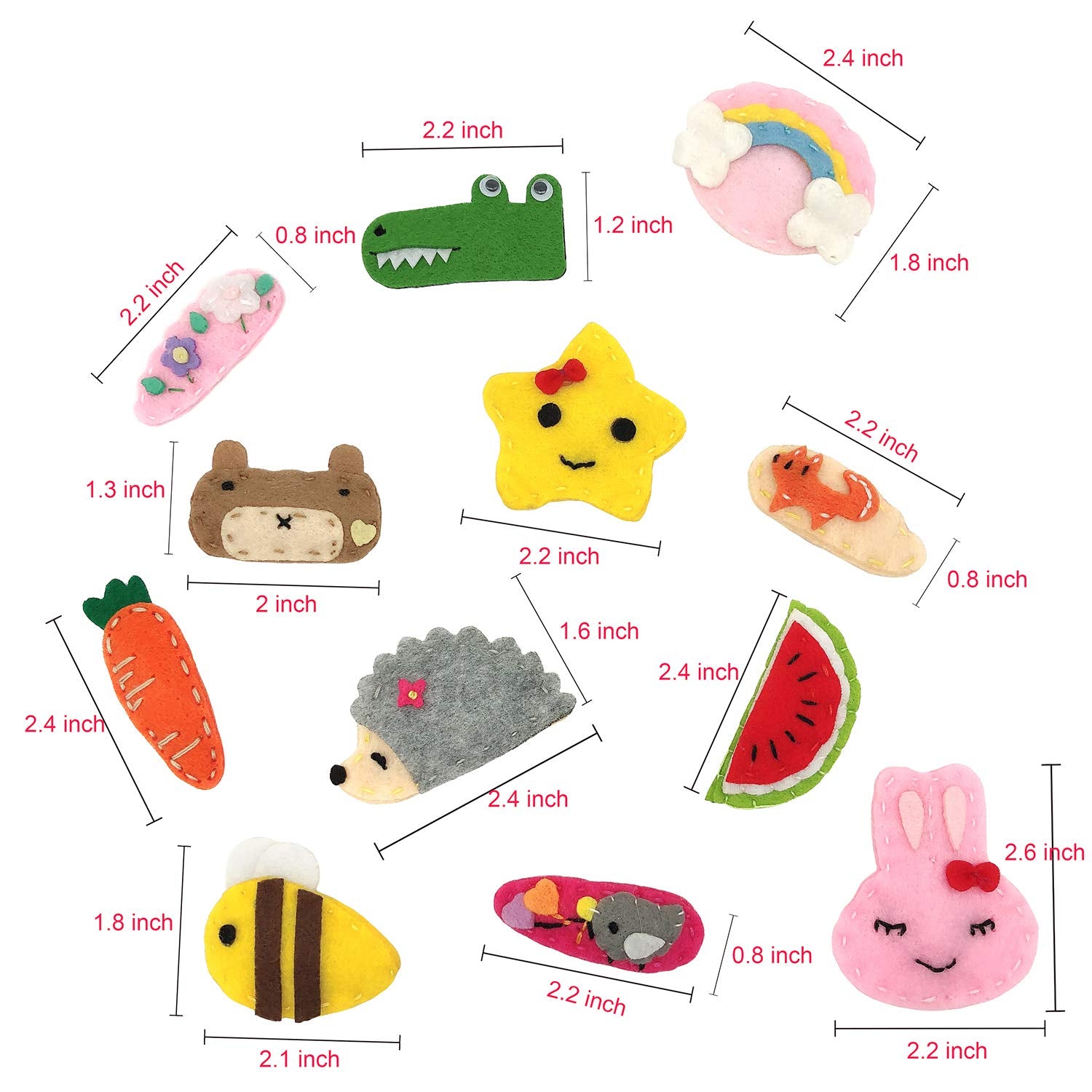 Elesa Miracle hair clip animal pattern 3 colorful bow coordinates with daily outfits