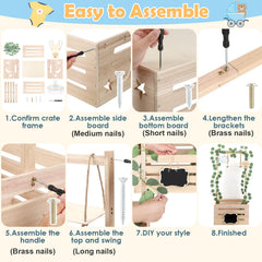 ELESTONE garland detail adds festive nursery styling to the baby crate.