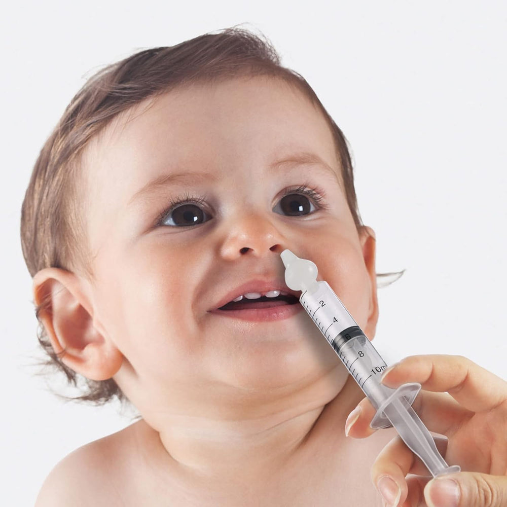 Elfzone baby nasal irrigator syringe 10ml scale supports controlled flow during gentle cleansing.